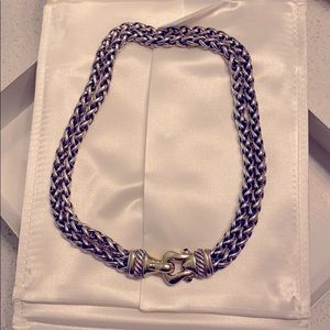 David Yurman double strand buckle necklace